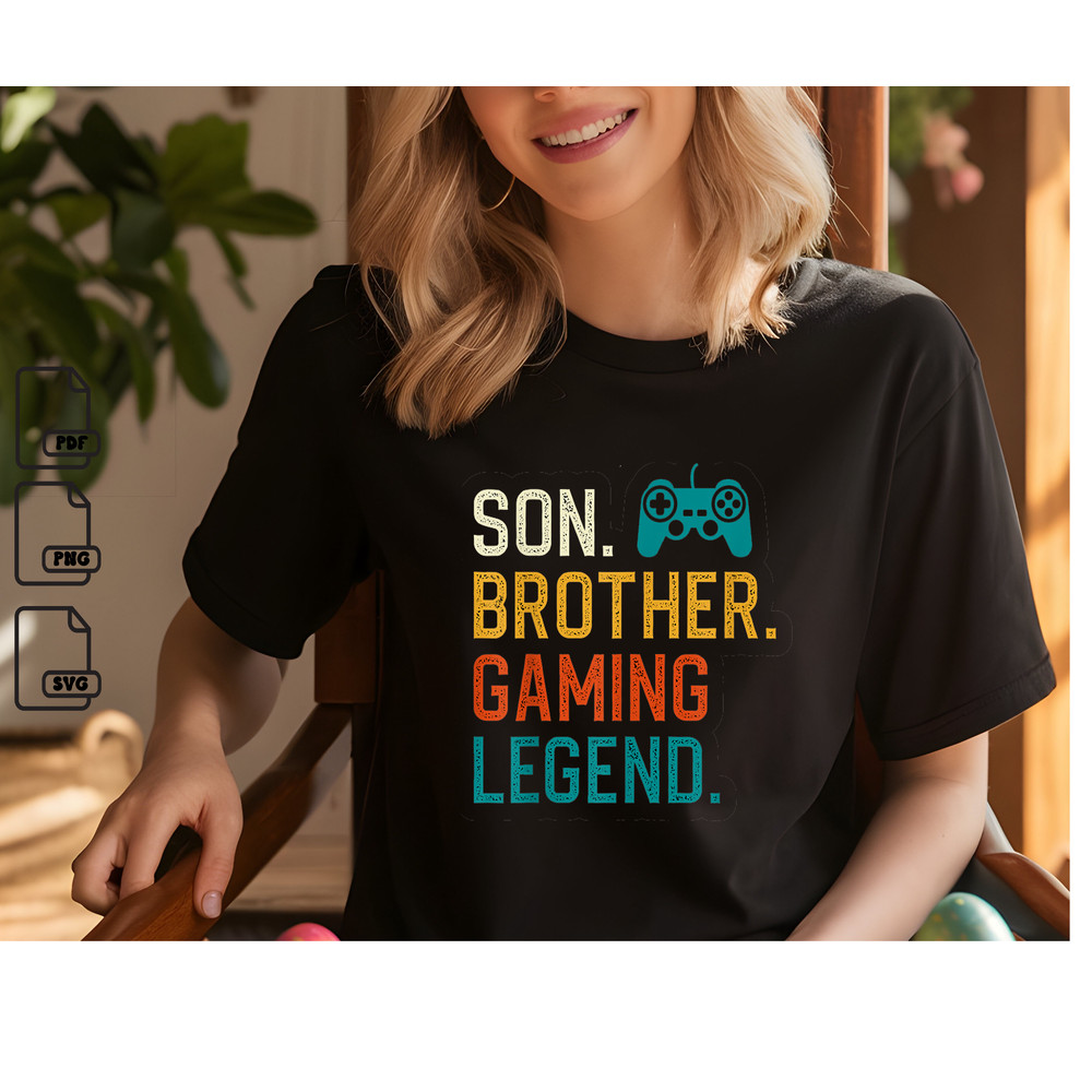 Son Brother Gaming Lengend SVG PNG PDF Instant Download 0