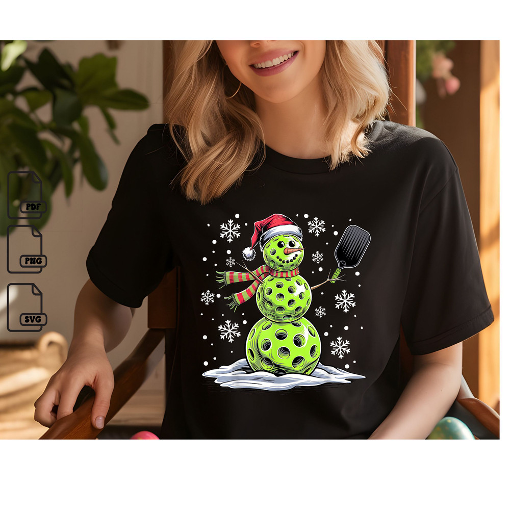 Pickleball Snowman Player Santa Hat Funny Christmas Xmas Svg Christmas Svg Christmas Gift Svg Insta 0