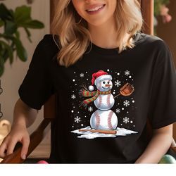 baseball snowman baseball player santa hat christmas funny xmas, svg, christmas svg, christmas gift svg instant download