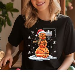 basketball snowman player santa hat christmas funny gift, svg, christmas svg, christmas gift svg instant download