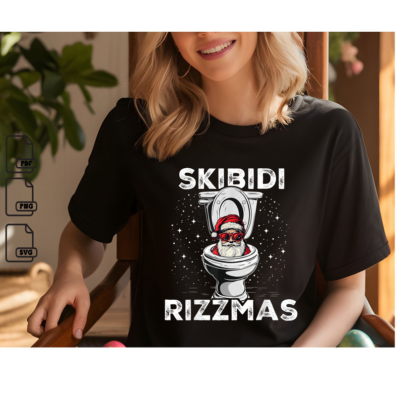 Skibidi Rizzmas Funny Toilet Santa White Elephant Christmas Svg Christmas Svg Christmas Gift Svg In 0