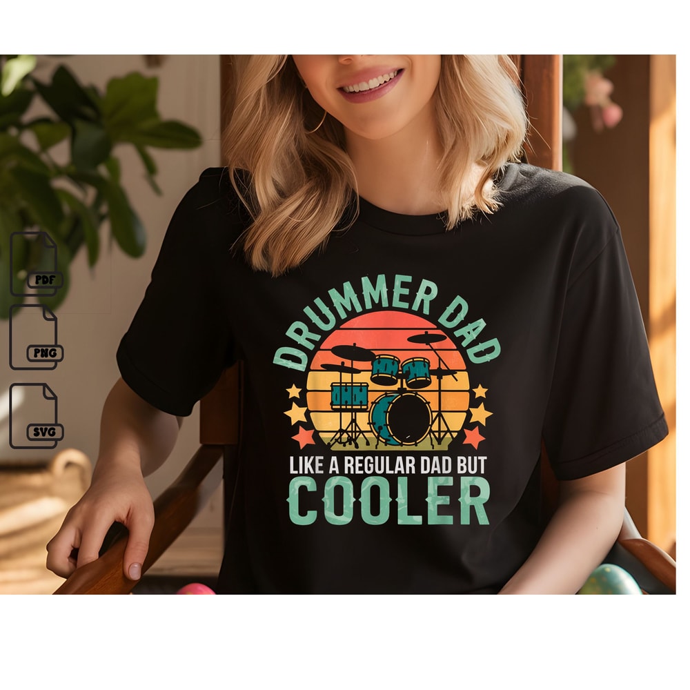 Cool Drummer For Men Women Drumming Drum Set Drummer Svg Pmg Gift Svg Instant Download 0