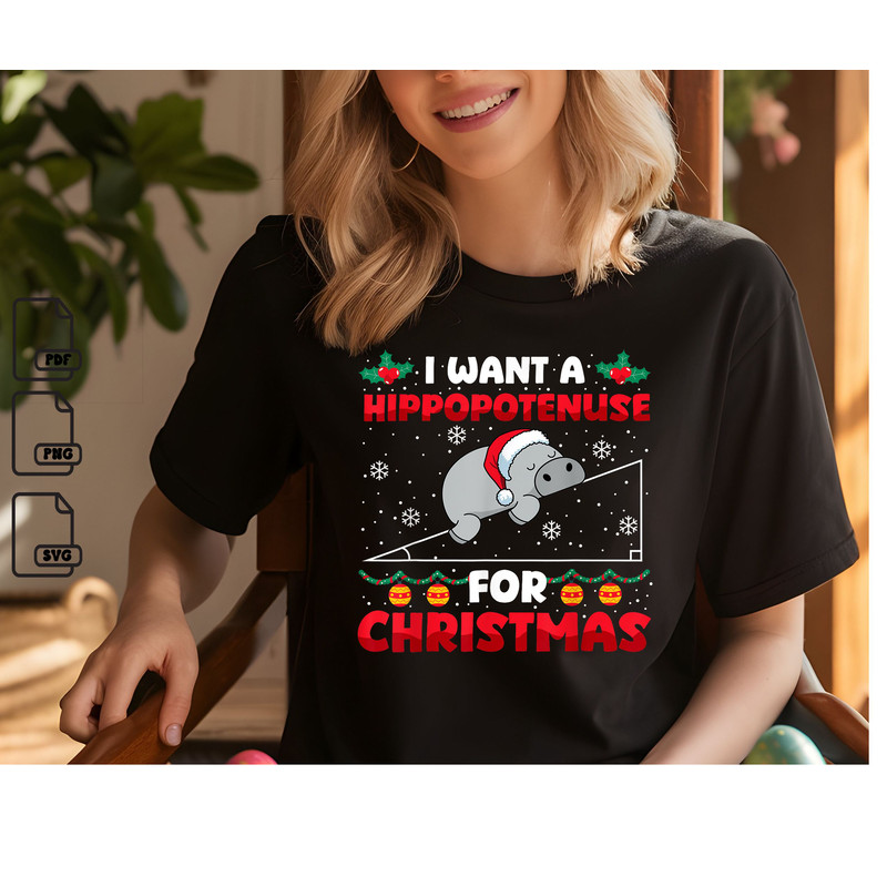 Funny Christmas Math Teacher Hippopotenuse Math Lover Christmas Svg Christmas Svg Christmas Gift Sv 0