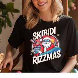 skibidi rizzmas funny santa snowboarding xmas christmas, svg, christmas svg, christmas gift svg instant download
