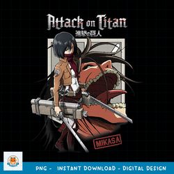 Attack on Titan Mikasa with Titan PNG Download copy