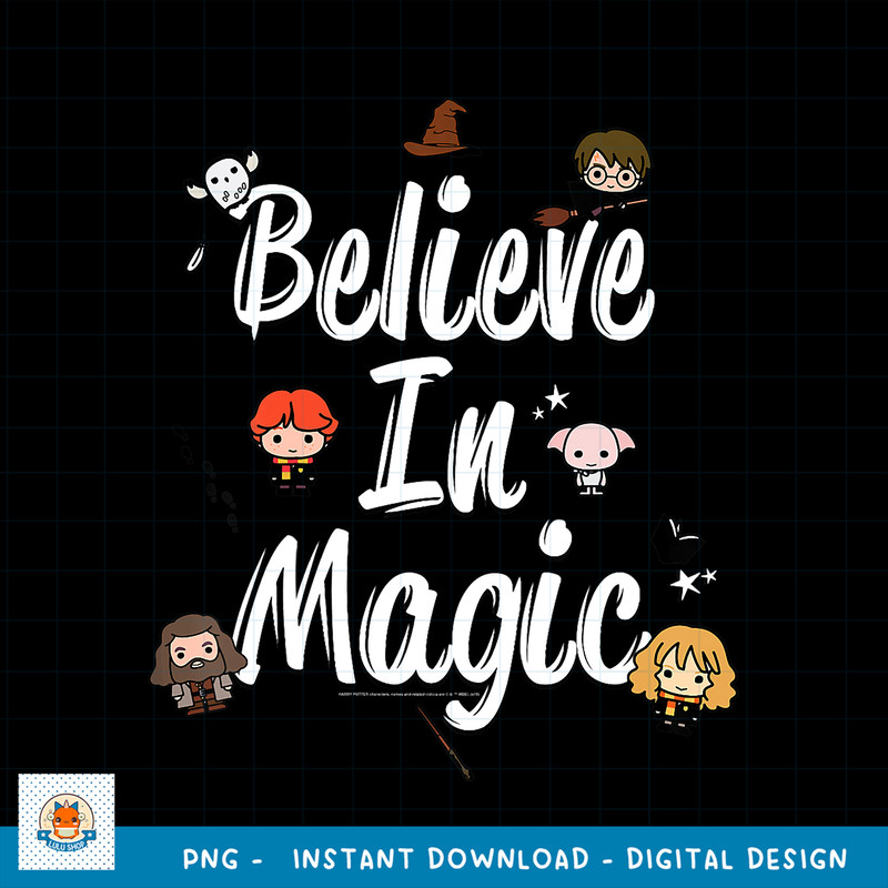 Kids Harry Potter Believe In Magic Cute Cartoon Text PNG Download copy.jpg