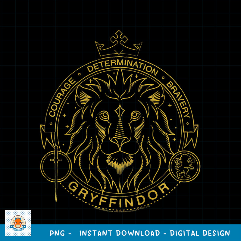 Kids Harry Potter Gryffindor Lion Emblem House Values Logo Youth PNG Download copy.jpg