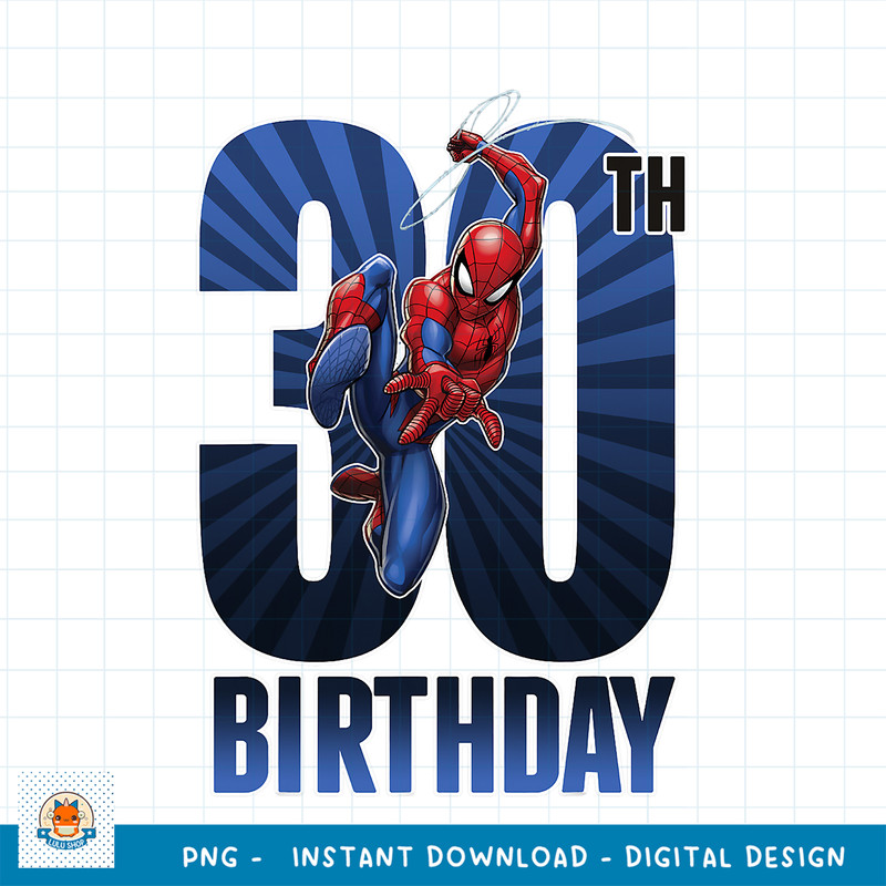 Marvel Spider-Man Swinging 30th Birthday Graphic png, digital download png, digital download .jpg