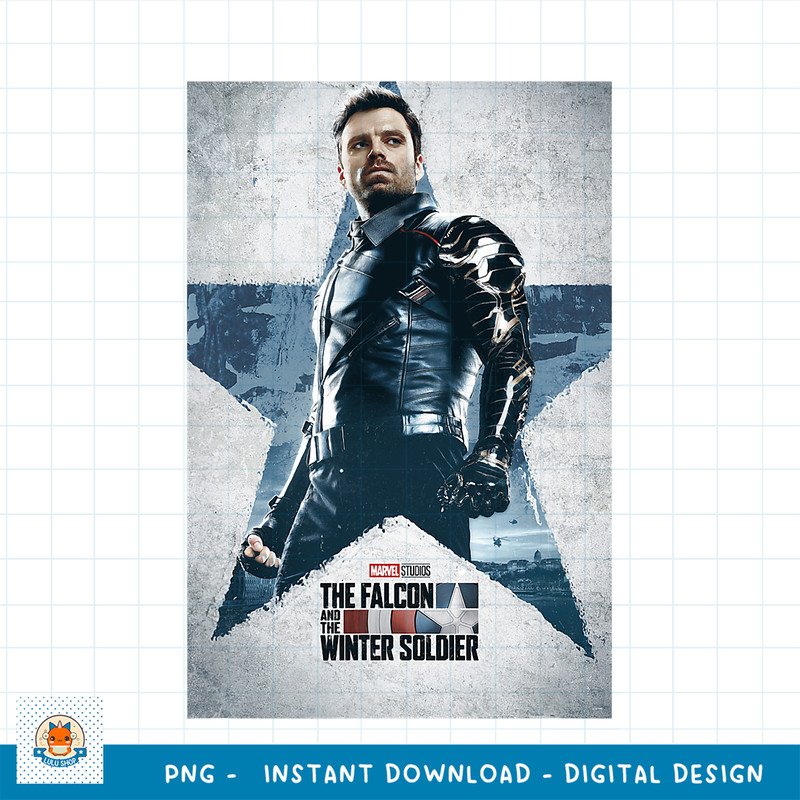 Marvel The Falcon and The Winter Soldier Bucky Barnes Poster png, digital download .jpg