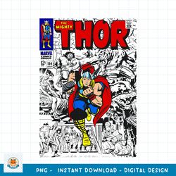 marvel the mighty thor retro classic comic graphic png, digital download png, digital download