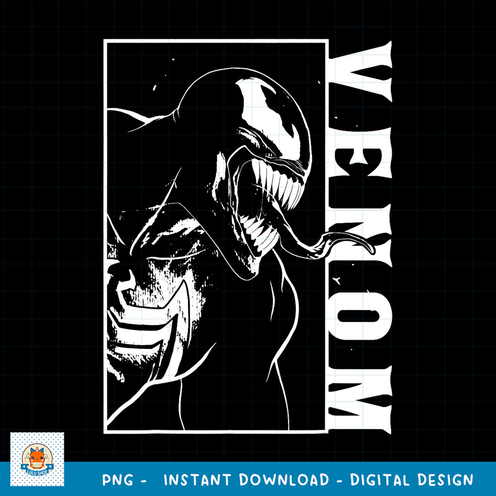 Marvel Venom Side View Tongue Out Graphic png, digital download png, digital download .jpg