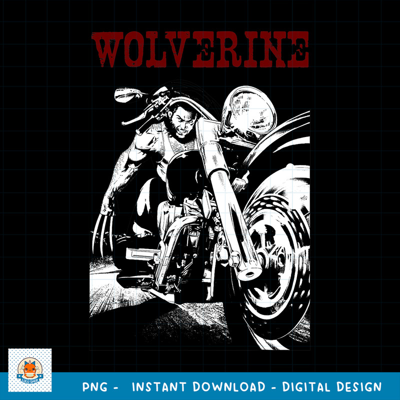 Marvel X-Men Wolverine Young Biker Logan Motorcycle png, digital download png, digital download .jpg