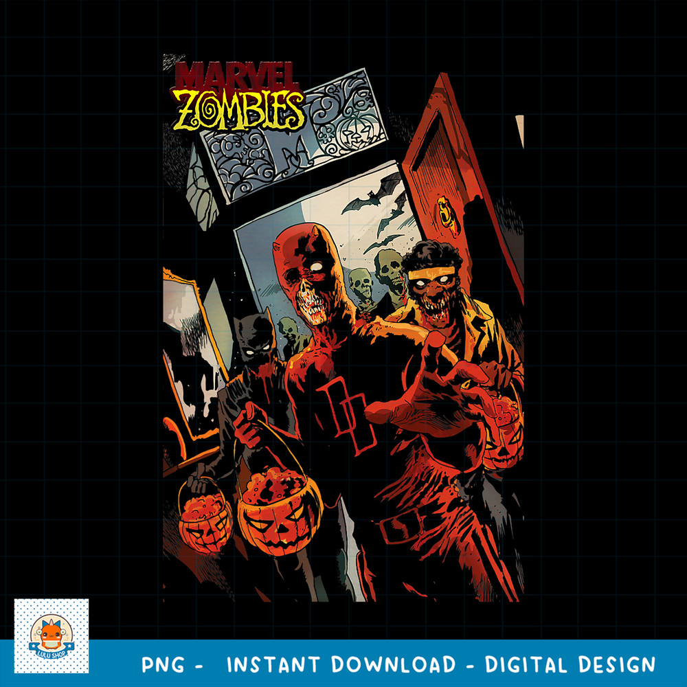 Marvel Zombies Daredevil Zombie Poster Halloween png, digital download .jpg