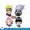 Naruto Shippuden 4 Heads with Logo png, digital download .jpg