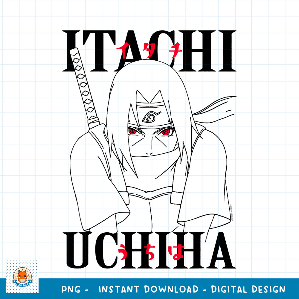 Naruto Shippuden Itachi Line Work png, digital download .jpg