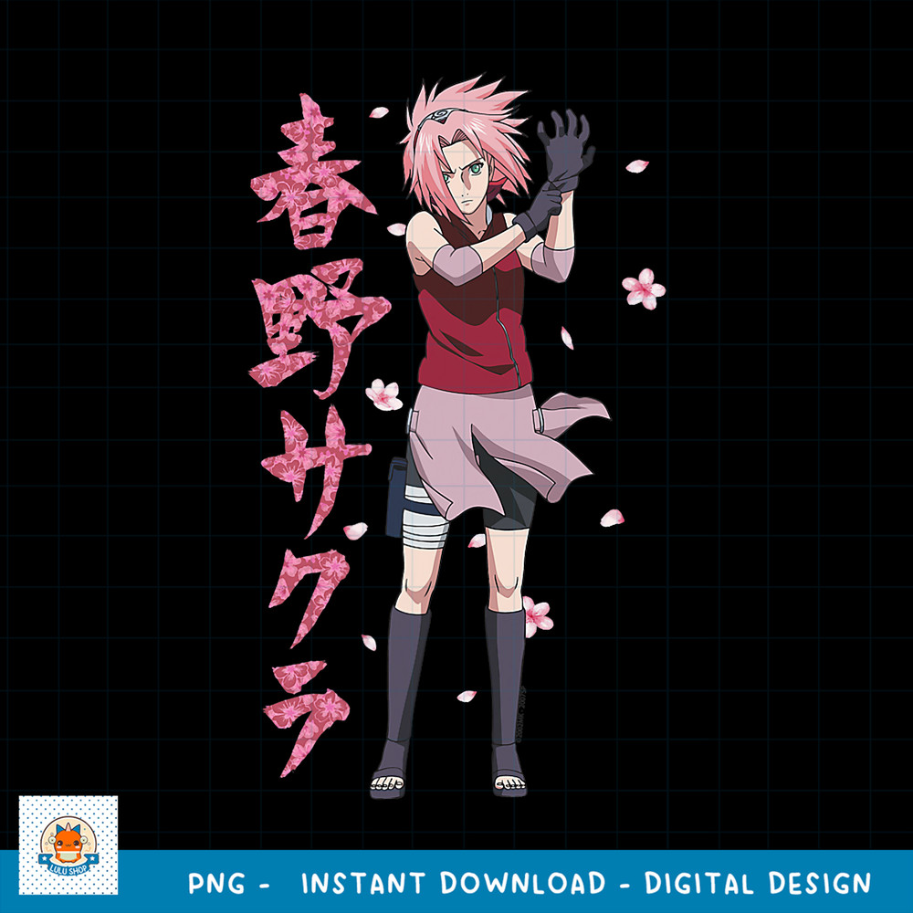 Naruto Shippuden Sakura Cherry Blossoms png, digital download .jpg