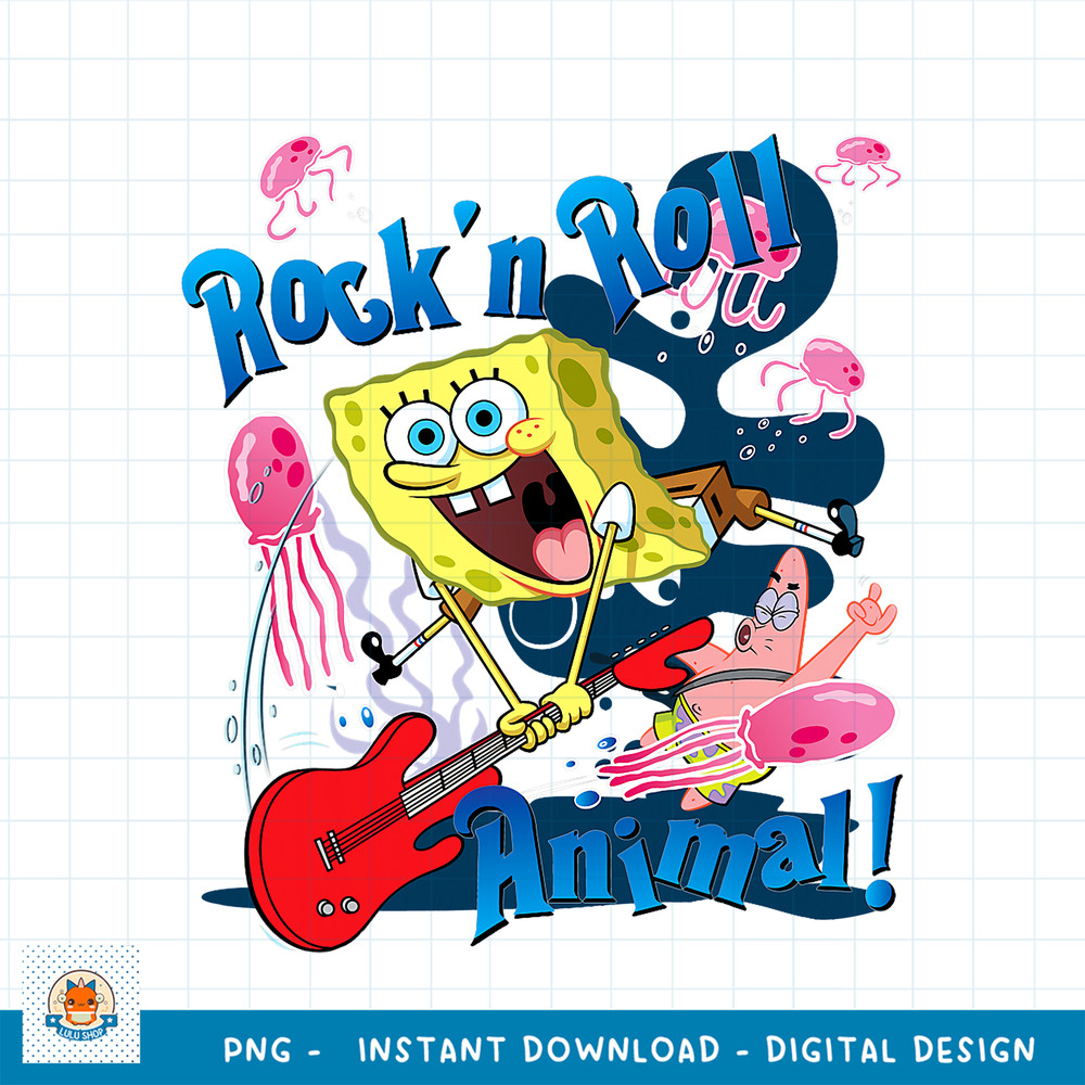 Spongebob Rock N Roll Animals! png, digital download .jpg