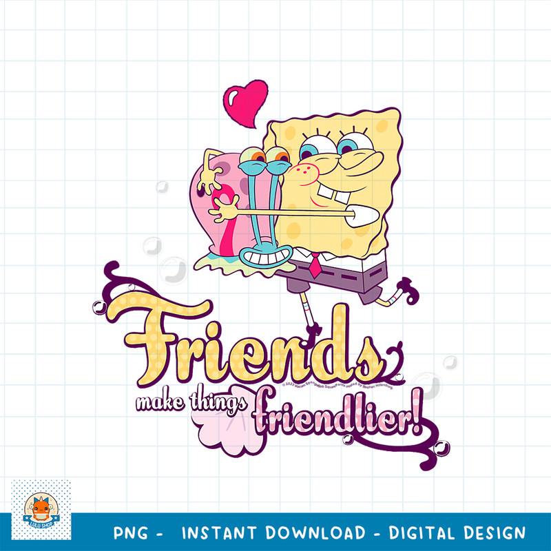 SpongeBob SquarePants And Gary, Best Friends Valentine_s Day png, digital download .jpg