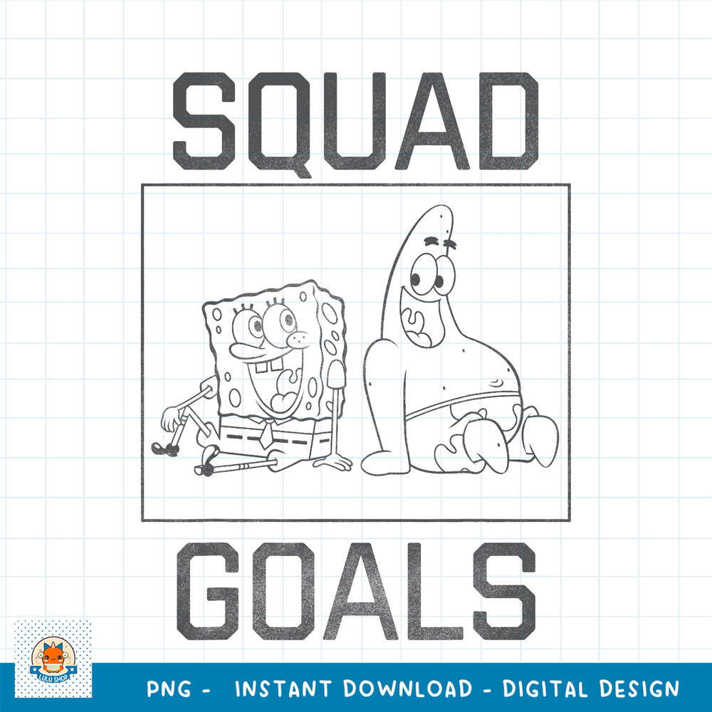 SpongeBob SquarePants BFFS Squad Goals png, digital download .jpg