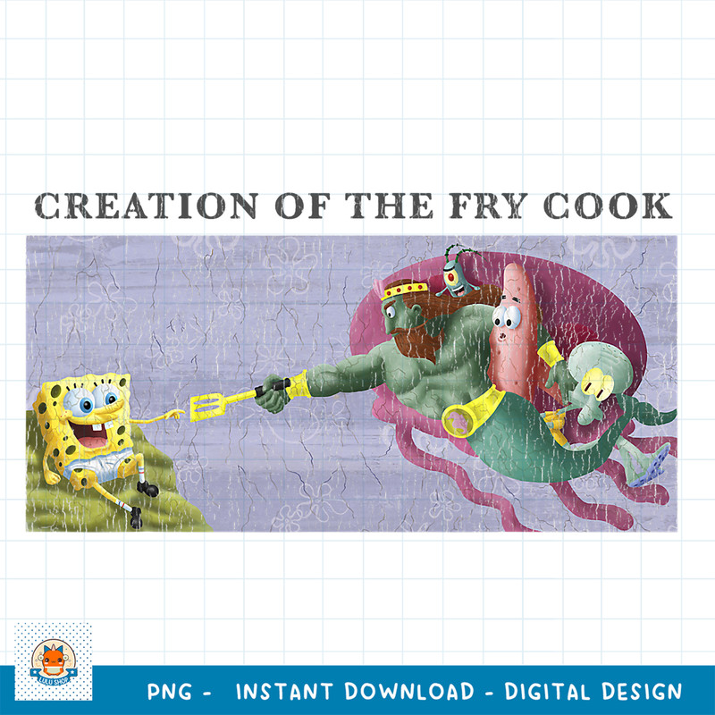 SpongeBob SquarePants Creation Of The Fry Cook png, digital download .jpg