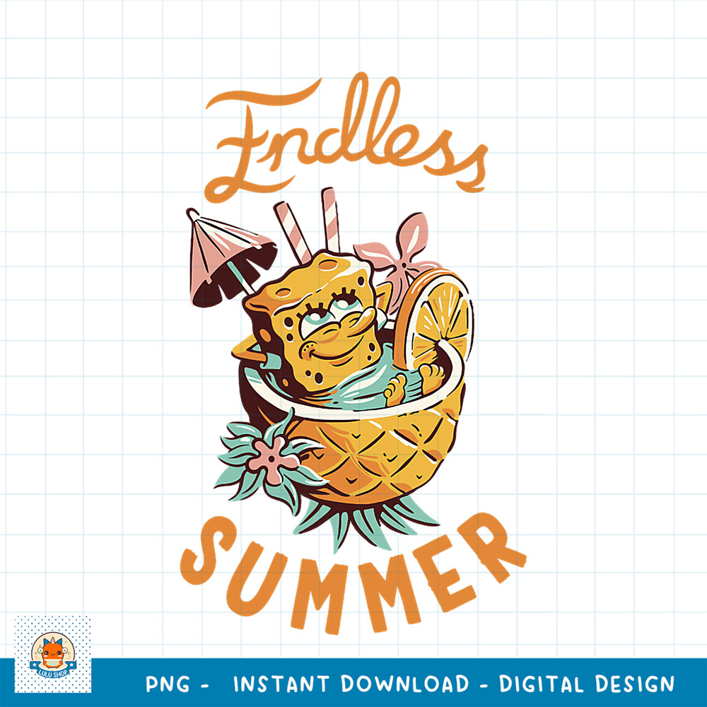 SpongeBob SquarePants Endless Summer Pineapple Drink png, digital download .jpg