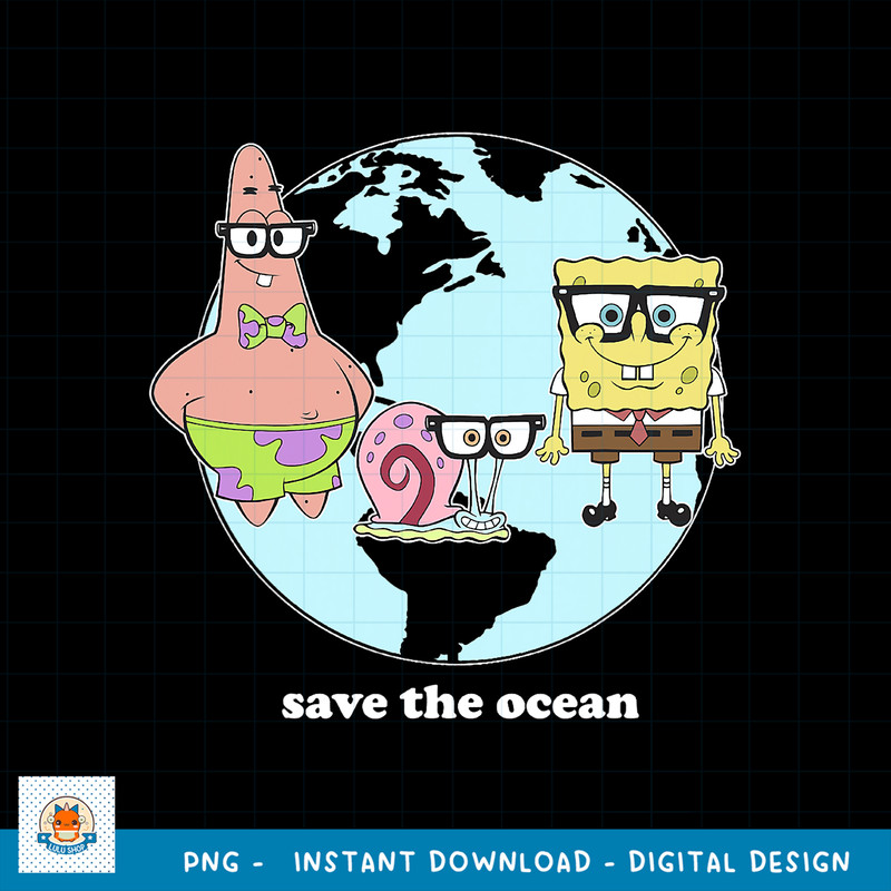SpongeBob SquarePants Gary _ Patrick Save The Ocean png, digital download .jpg