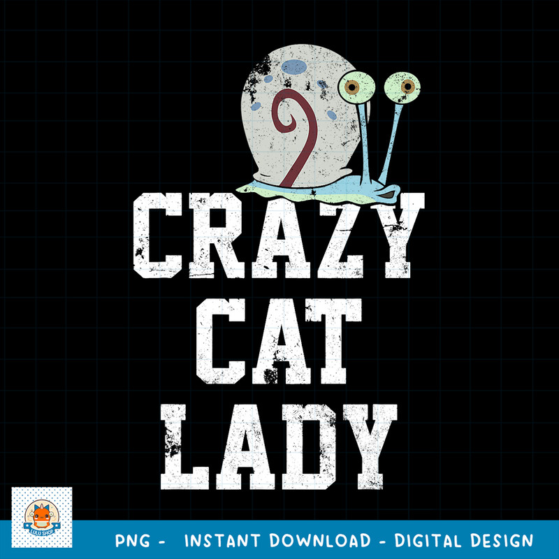 SpongeBob SquarePants Gary Crazy Cat Lady png, digital download .jpg