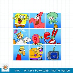SpongeBob SquarePants Group Character Box-Up png, digital download