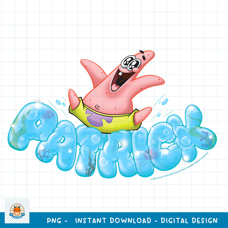 SpongeBob SquarePants Happy Go Lucky Patrick png, digital download .jpg
