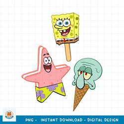 SpongeBob SquarePants Ice Cream Characters png, digital download