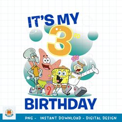 SpongeBob SquarePants It_s My 3rd Birthday Group Shot png, digital download
