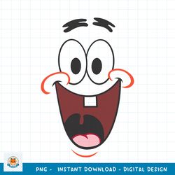 spongebob squarepants patrick big face smile png, digital download