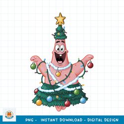 spongebob squarepants patrick star christmas tree png, digital download