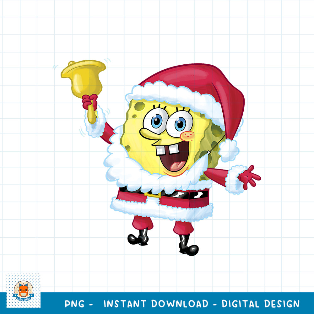 Spongebob Squarepants Santa Claus Sponge Christmas png, digital download .jpg
