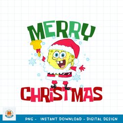 SpongeBob SquarePants Santa Outfit Merry Christmas png, digital download