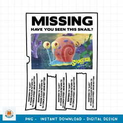 SpongeBob SquarePants Sponge On The Run Missing Gary Poster png, digital download
