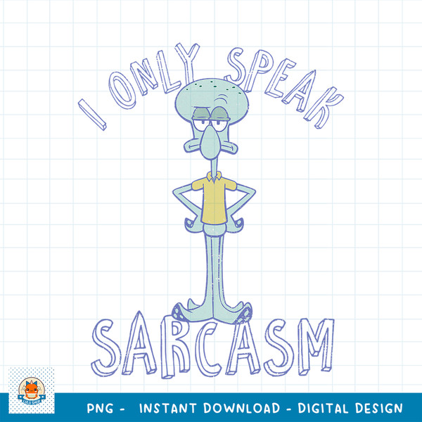 SpongeBob SquarePants Squidward Sarcasm png, digital download .jpg