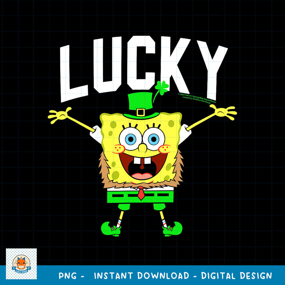 SpongeBob SquarePants St. Patrick_s Day Lucky Bob png, digital download .jpg