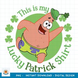 SpongeBob SquarePants St. Patrick_s Day Lucky Patrick Shirt png, digital download