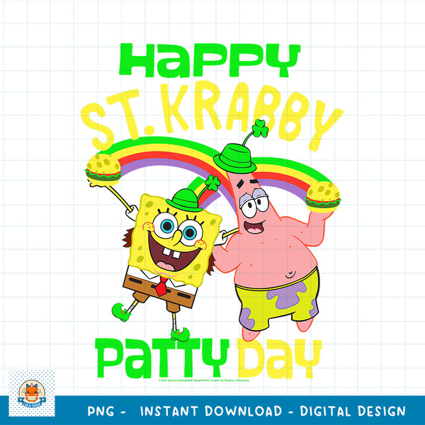 SpongeBob SquarePants St. Patrick_s Day St. Krabby Patty Day png, digital download .jpg