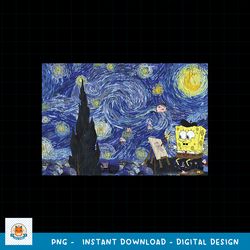SpongeBob SquarePants Starry Night Painting png, digital download