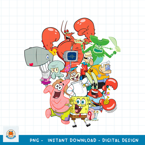 SpongeBob SquarePants The Whole Gang png, digital download .jpg
