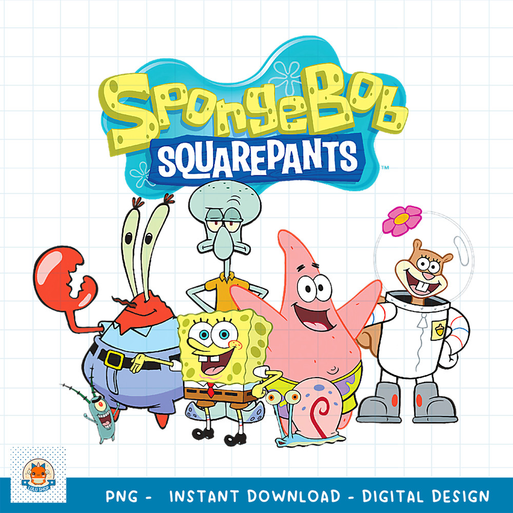 Spongebob Squarepants With All Characters T- Shirts .jpg