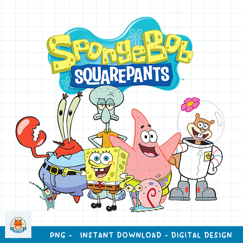 Spongebob Squarepants With All Characters T- Shirts .jpg