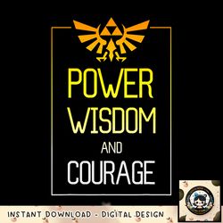 Legend Of Zelda Power, Wisdom And Courage Royal Crest Logo png, digital download, instant