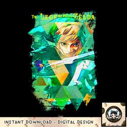 The Legend Of Zelda Link Triangles Pattern Portrait png, digital download, instant