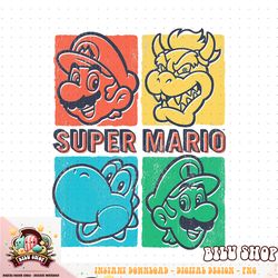 Super Mario Distressed Square Group Shot Graphic png download png download