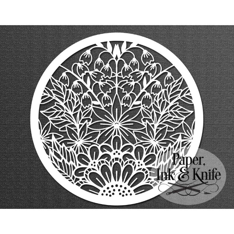 Doodle Garden Mandala Papercut Shadowbox Template 3D Layered Design DiY Instant Download Machine Or 2