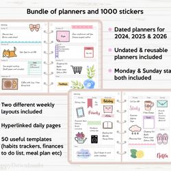 onenote planner 2025 2026 & undated, hyperlinked onenote digital planner 2025, onenote templates, windows planner, surfa