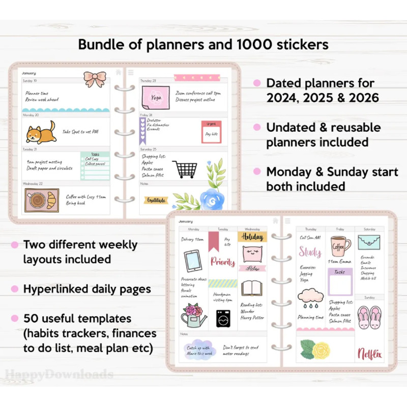 OneNote Planner 2025 2026 Undated Hyperlinked OneNote Digital Planner 2025 OneNote Templates Windo 0